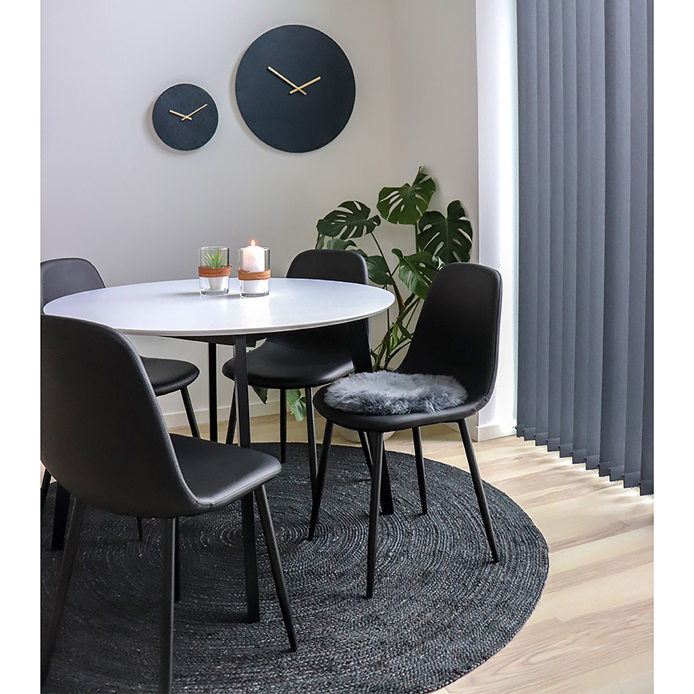Stockholm Esszimmerstuhl Schwarz mit Schwarzen Beinen