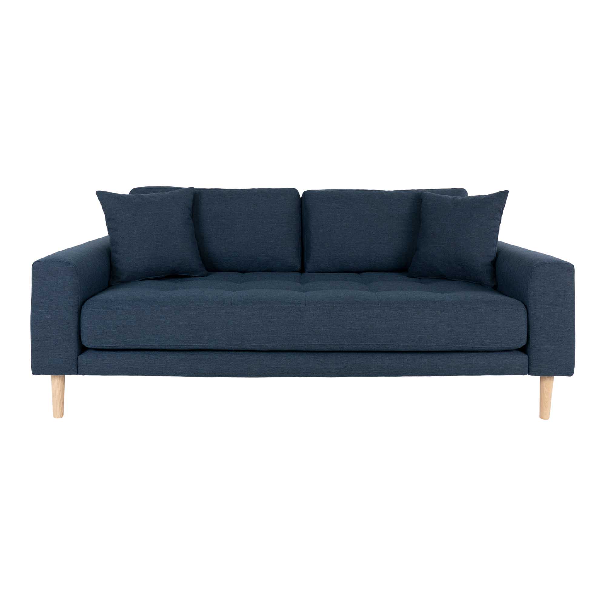 2,5 Sitzer Sofa - Lido, dunkelblau mit 2 Kissen