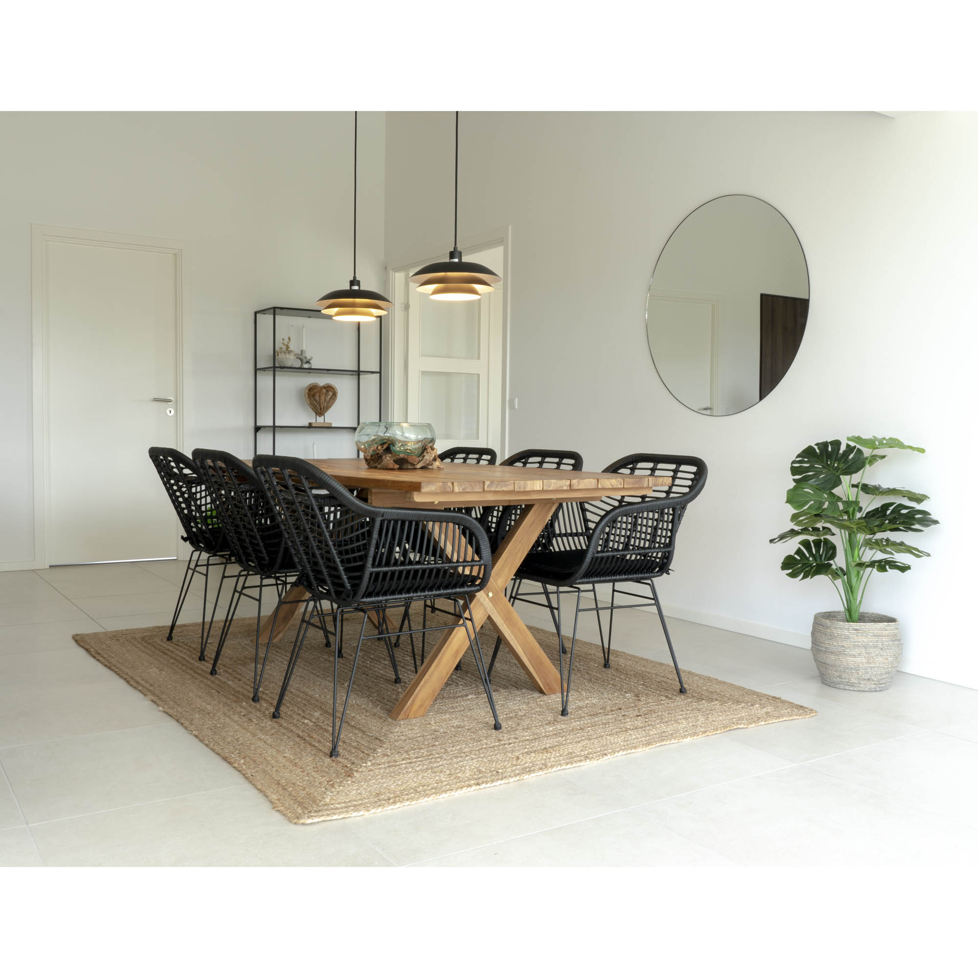 Gartenstuhl mit Kissen - Trieste, schwarzes Polyrattan