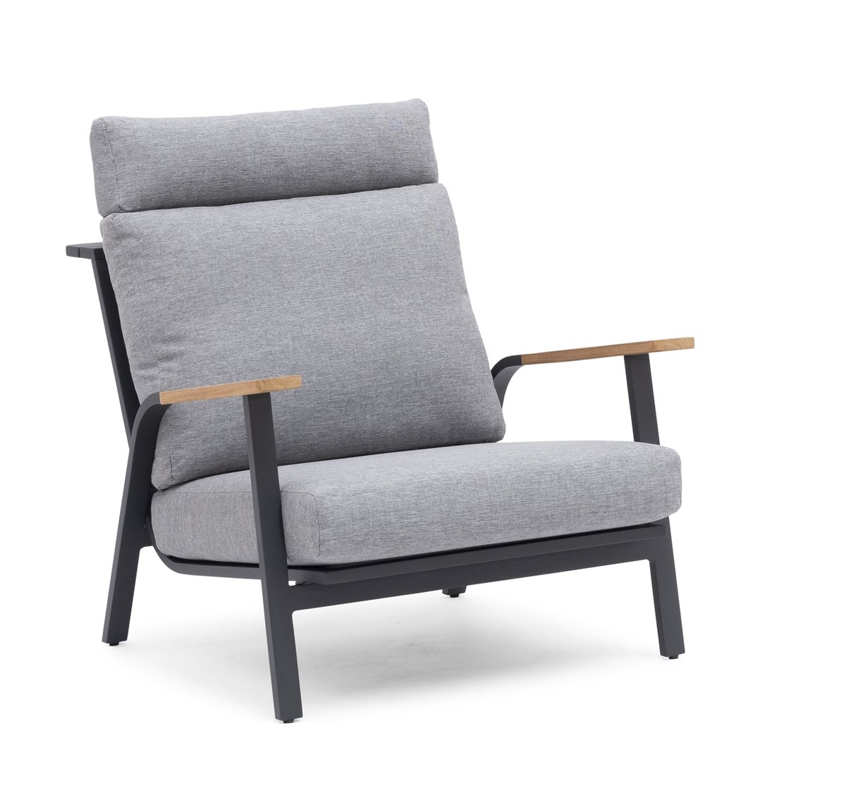 Kungshult 2er-Set Lounge-Sessel Alu charcoal inkl. Polster