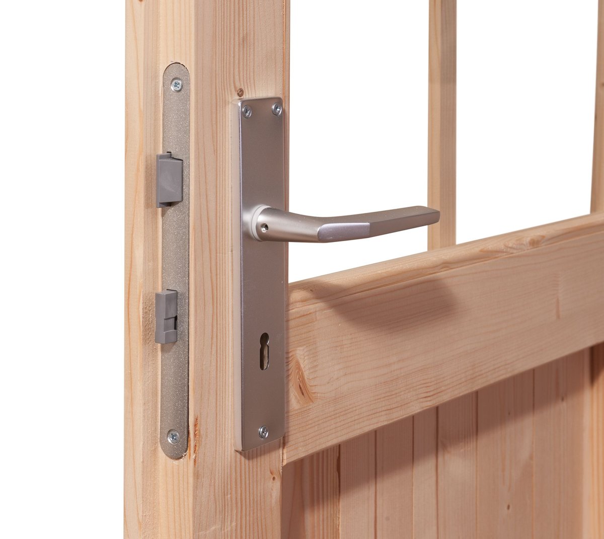 Holzgarage 28 mm Blockbohlen naturbelassen, Satteldach-Einzelgarage 297x447 cm, Karibu