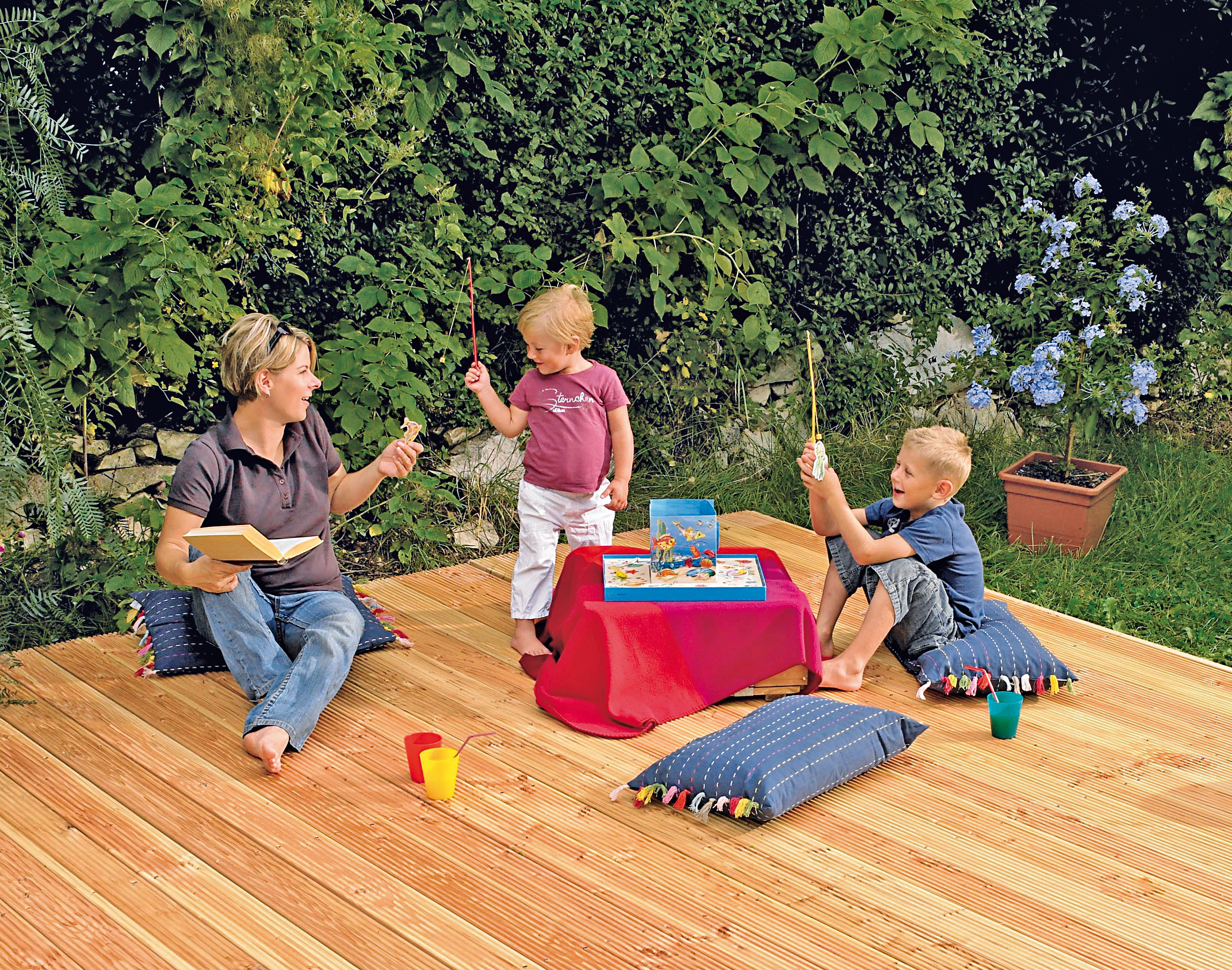 Terrassendiele-Douglasie 28 x 145 x 3000 mm, feingeriffelt/genutet