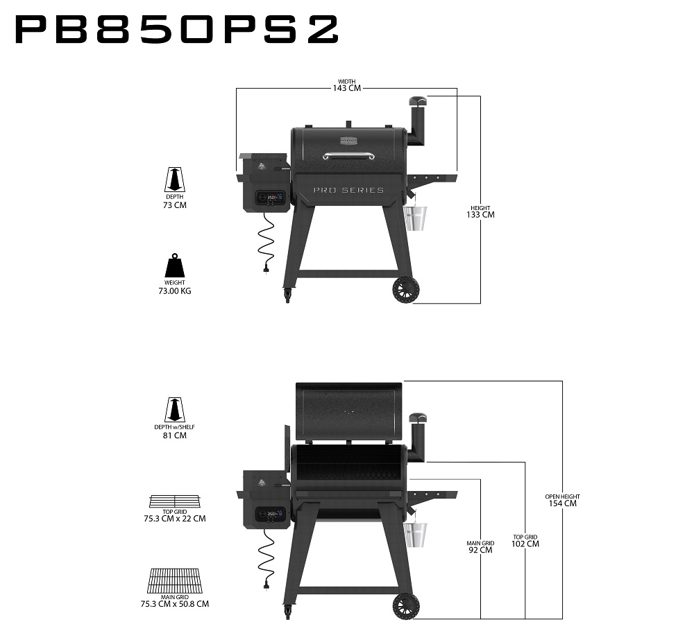 Pit Boss Pro Series 850, Holzpelletgrill mit Bluetooth und Wifi