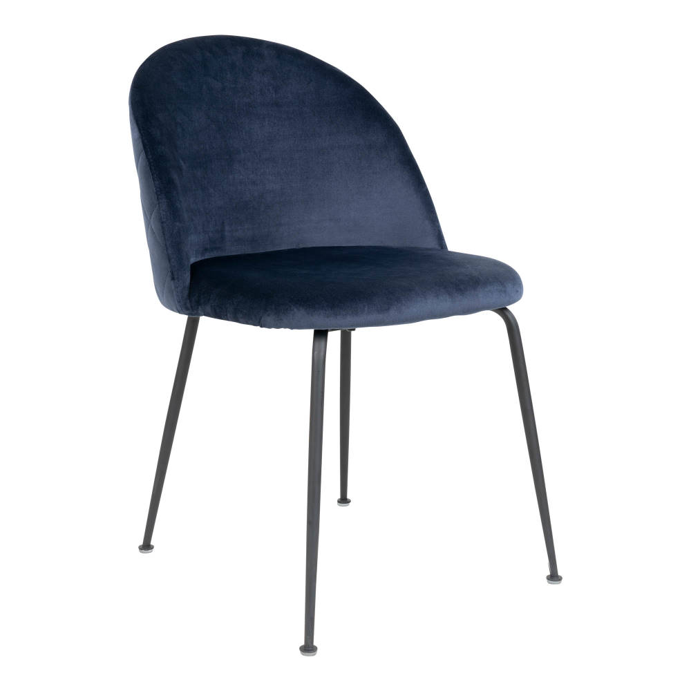 Esszimmerstuhl Samt - Genf, blau/schwarz