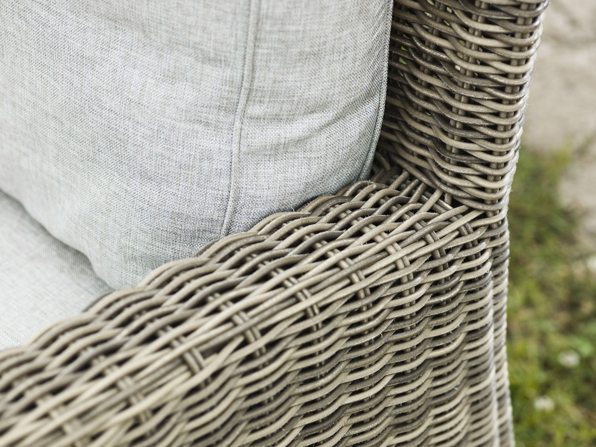Dallas Sofa 2,5-Sitzer  Alu/Polyrattan in Naturoptik (ohne Kissen)