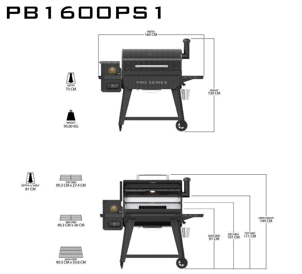 Pit Boss Pro Series 1600, Kombi-Grill mit Bluetooth und WiFi