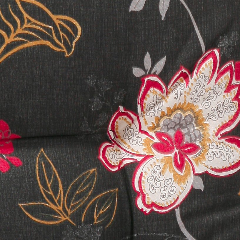 dunkelgrau mit Blumen