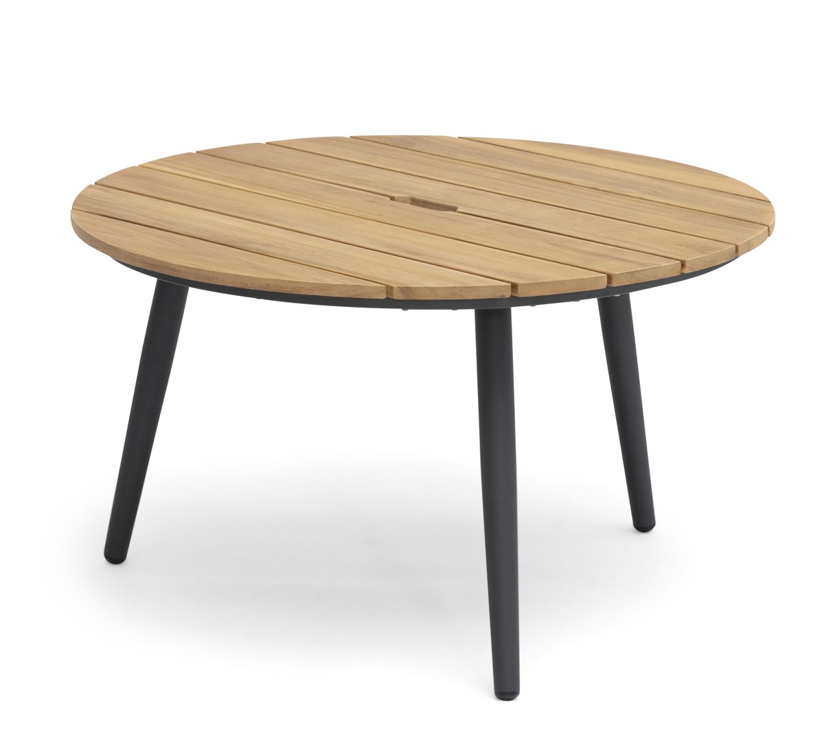 Ekeryd Teak-Loungetisch Ø 80 cm, Beine Alu anthrazit