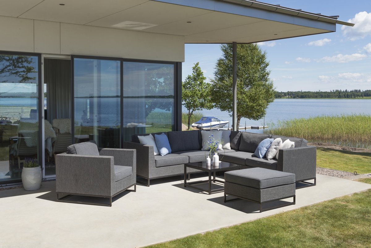 Adelshamn Ecksofa Alu schwarz inkl. Polstern, Outdoor-Lounge Modulsofa