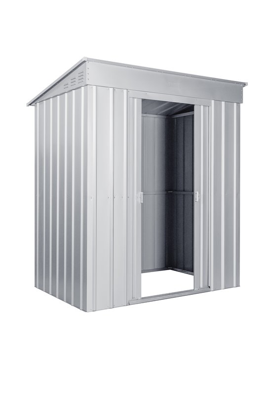 Pultdach-Gerätehaus Skillion 64, silber metallic 180 x 124 cm