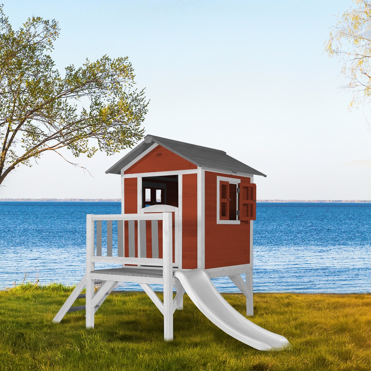 Kinderspielhaus Lodge XL mit Rutsche von AXI