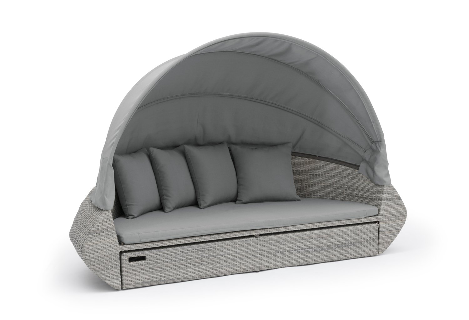 Callao Loungesofa/Loungeinsel aus Geflecht inkl. Kissen und Faltdach