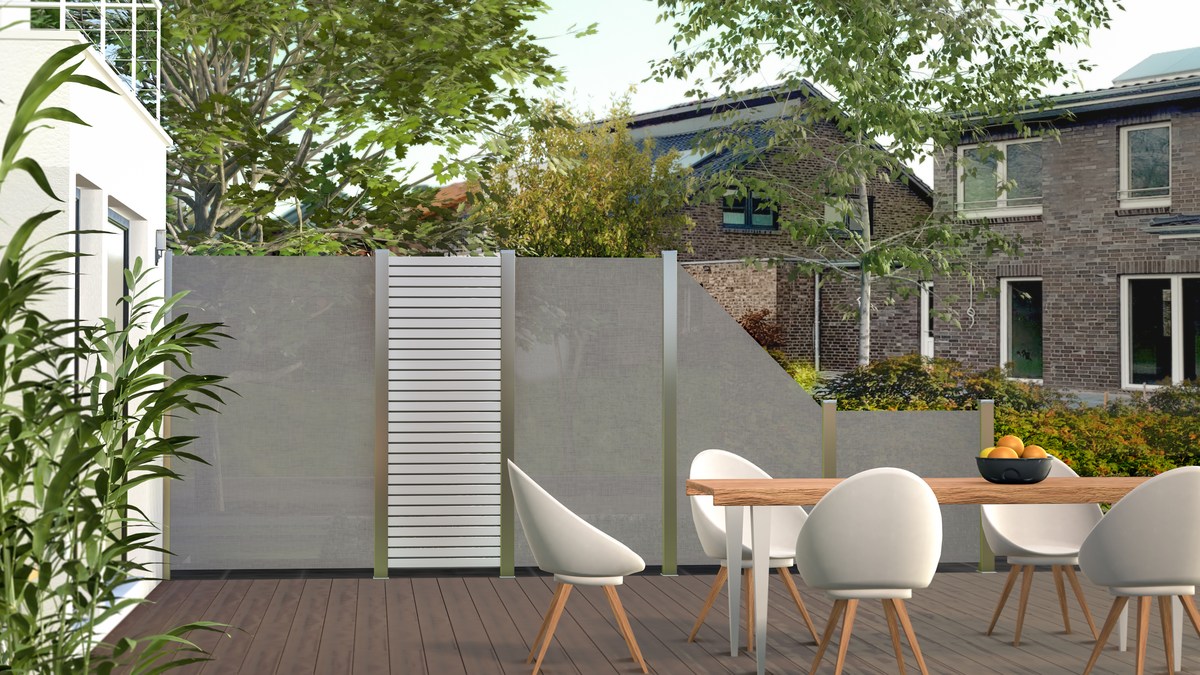 SYSTEM GLAS Zaunelement Design TEXTA 90x90 cm von TraumGarten