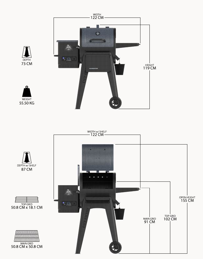 Pit Boss 550 Navigator Series Grill und Räucherofen