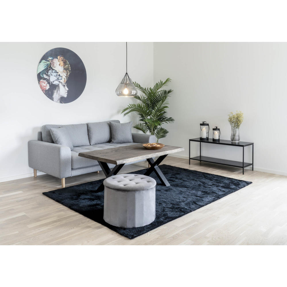 Samt-Pouf mit Stauraum - Turup, dunkelgrau