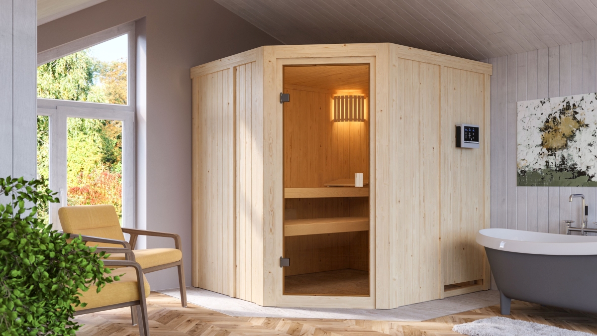Karibu Sauna Bodo - 196x178 cm, 68 mm WOODfeeling
