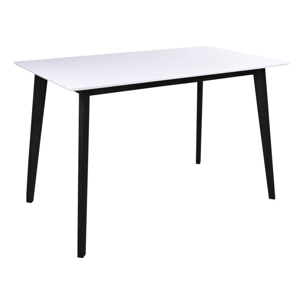 Rechteckiger Esstisch - Vojens, weiß und schwarz 120x70x75 cm
