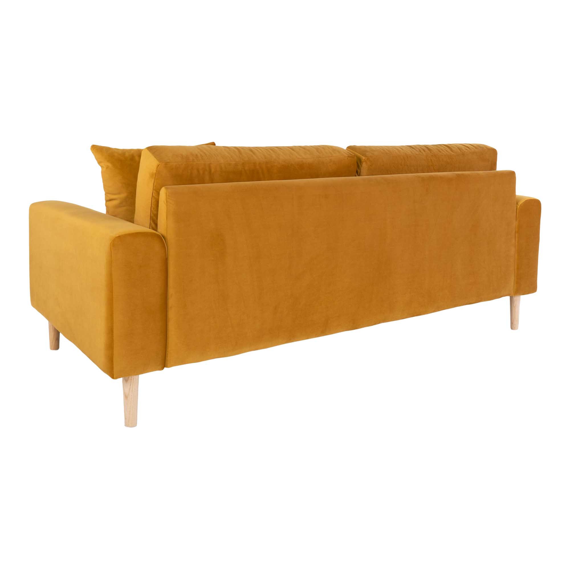 2,5 Sitzer Samt-Sofa - Lido, senfgelb mit 2 Kissen