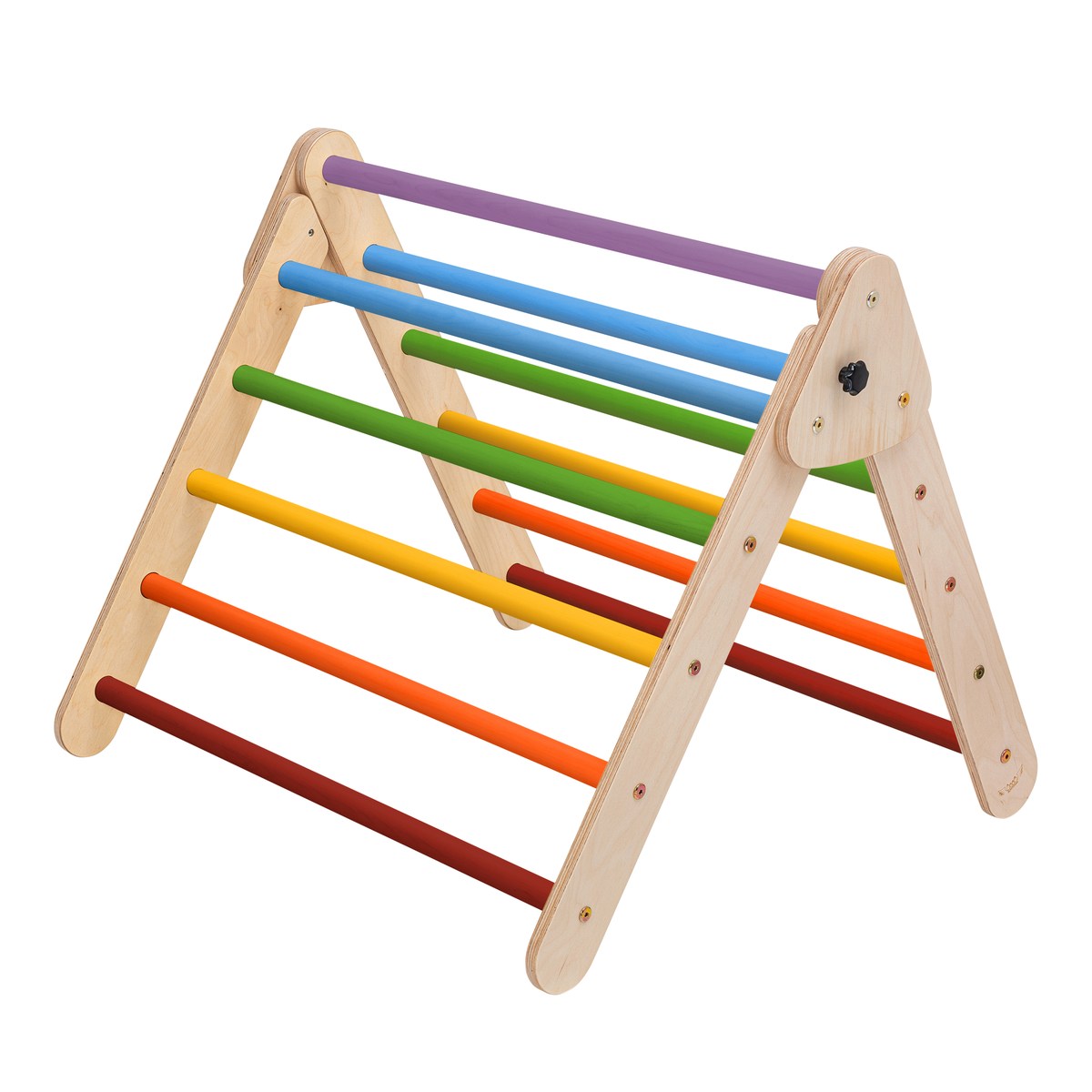 Kletterdreieck aus Holz - Regenbogen
