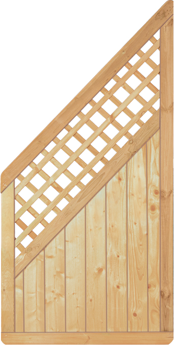Classic-Senkrecht Schräg-Element mit Rankgitter, kdi - B 90 x 180/90 cm