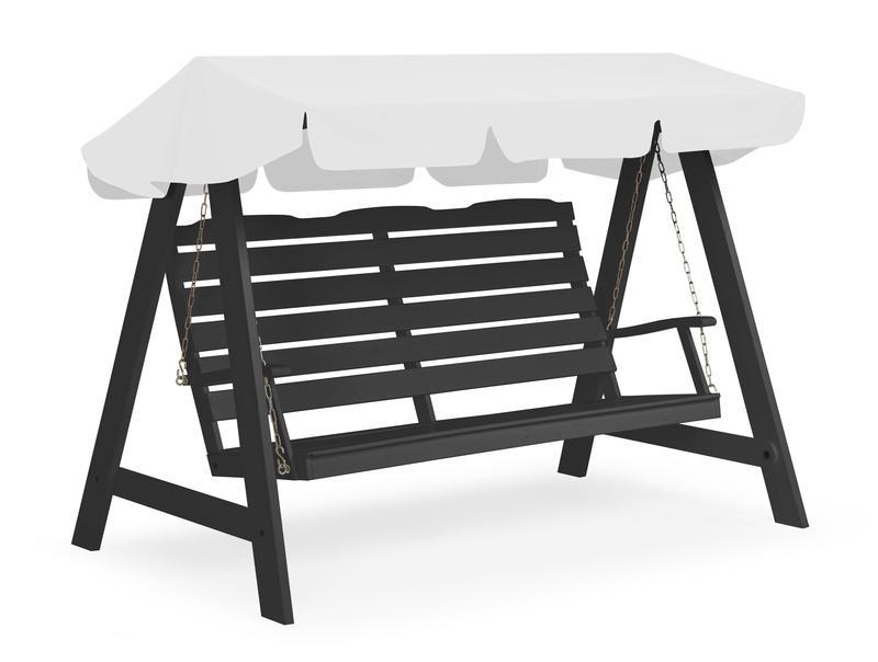 Dalom Hollywoodschaukel aus Holz 217 x 126 x 159 cm, Kiefer orkangrau lasiert