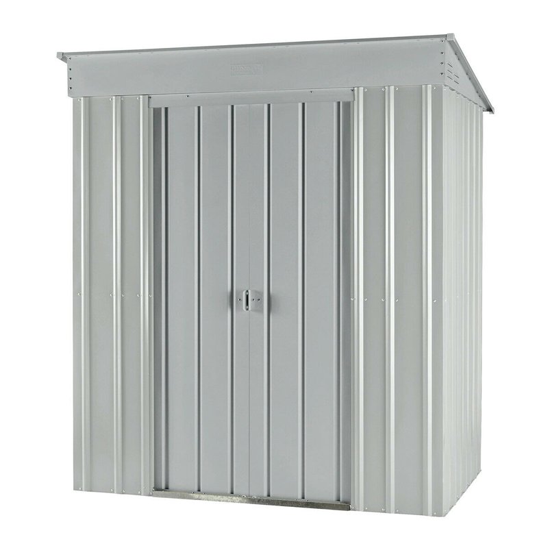Pultdach-Gerätehaus Skillion 64, silber metallic 180 x 124 cm
