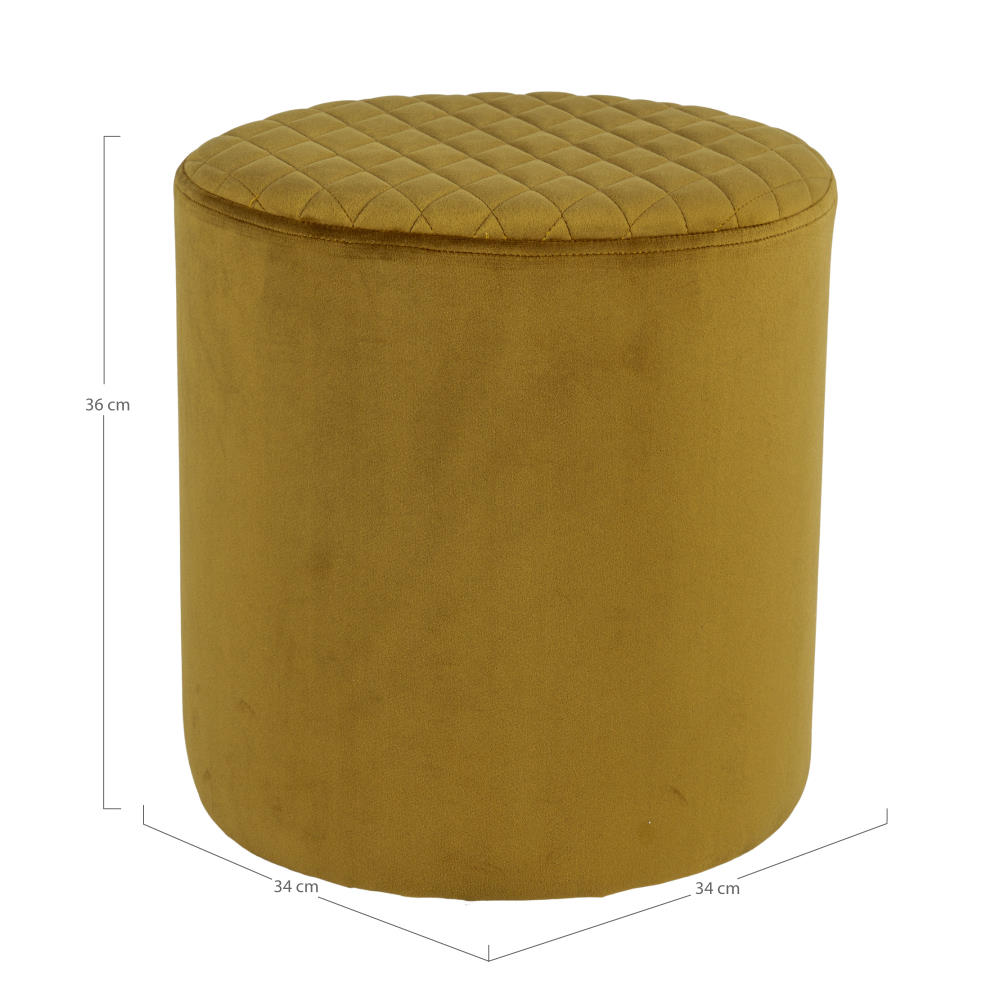 Pouf Samt-Hocker - Ejby, senfgelb