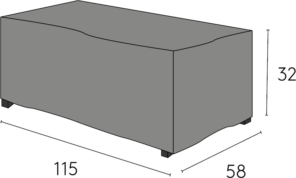 Schutzhülle für Oxelunda Loungetisch, 115x58x32 cm, Polyester schwarz