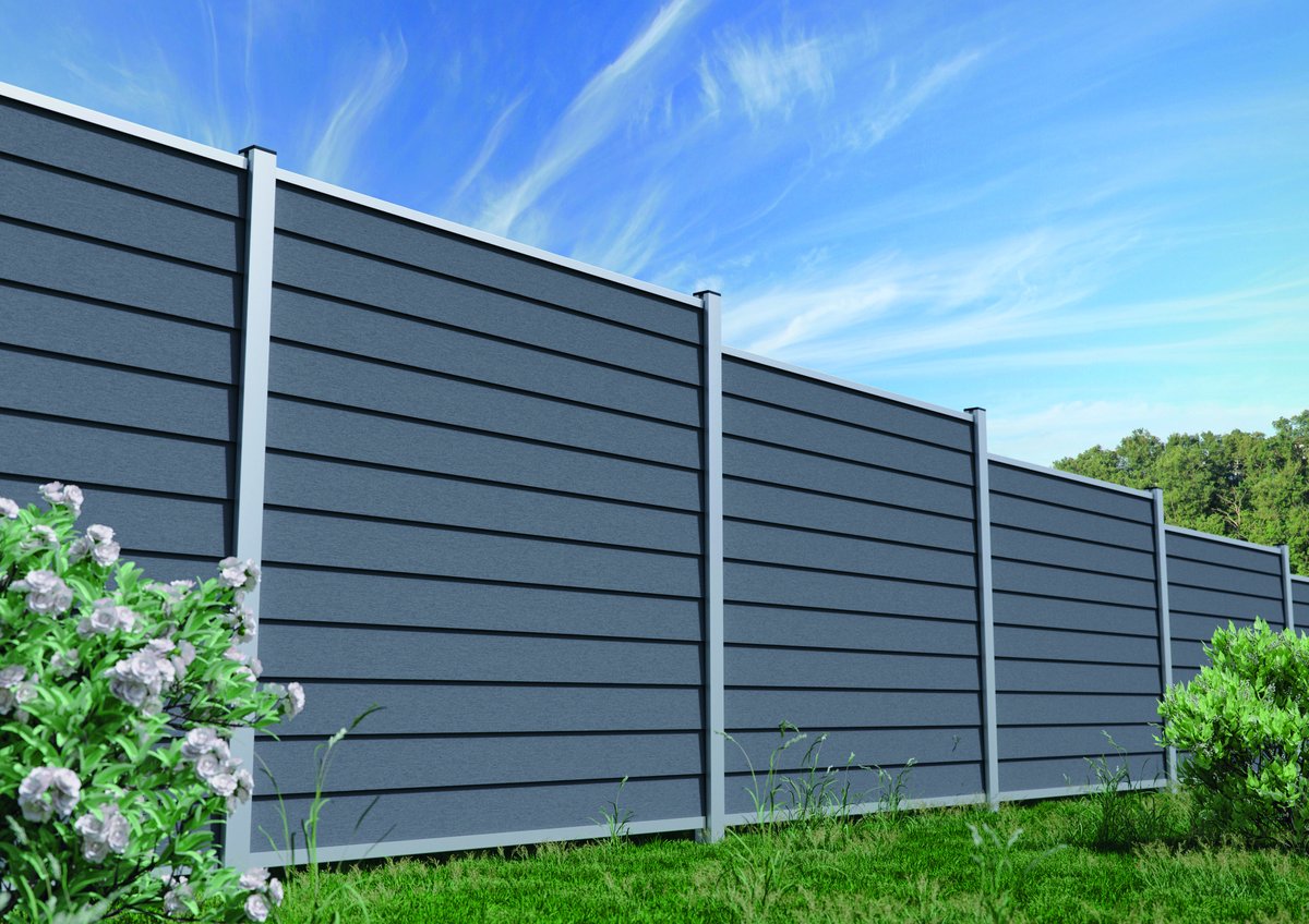 SKÄR BPC-Steckzaunbrett Schwedenprofil für Sichtschutz, 179,6 x 2 x 14,8 cm