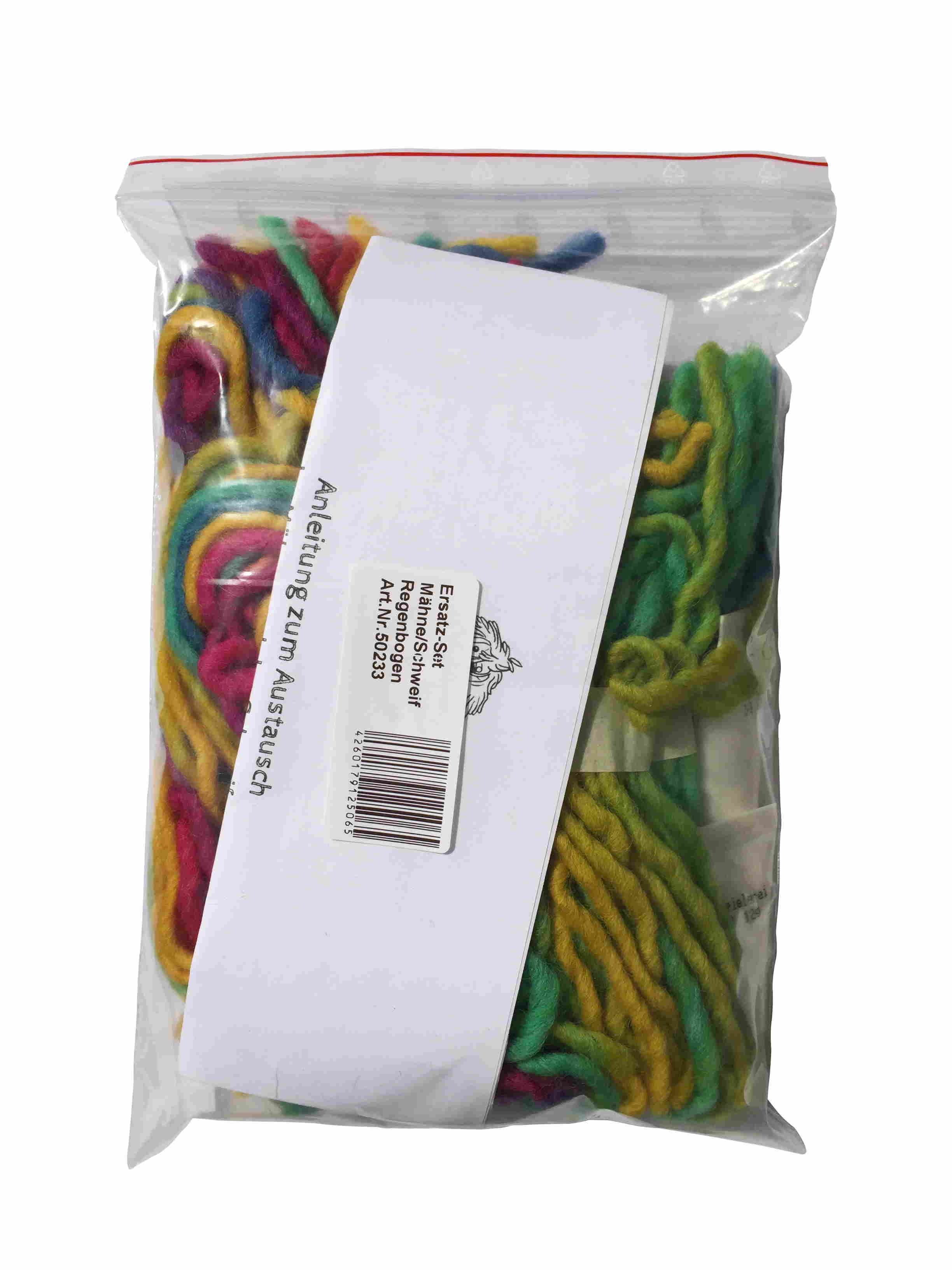 Ersatz-Set Mähne/Schweif für Gartenpferde, Regenbogen