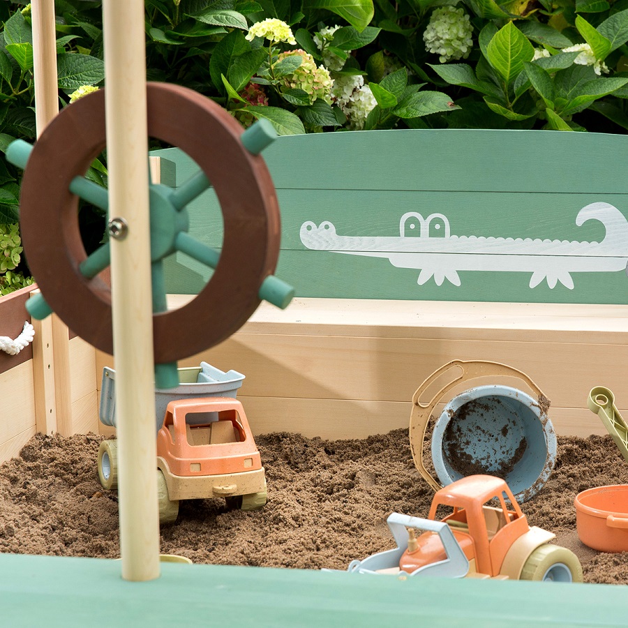  MUDDY BUDDY® Holz-Sandkasten Boot-Form Jungle King