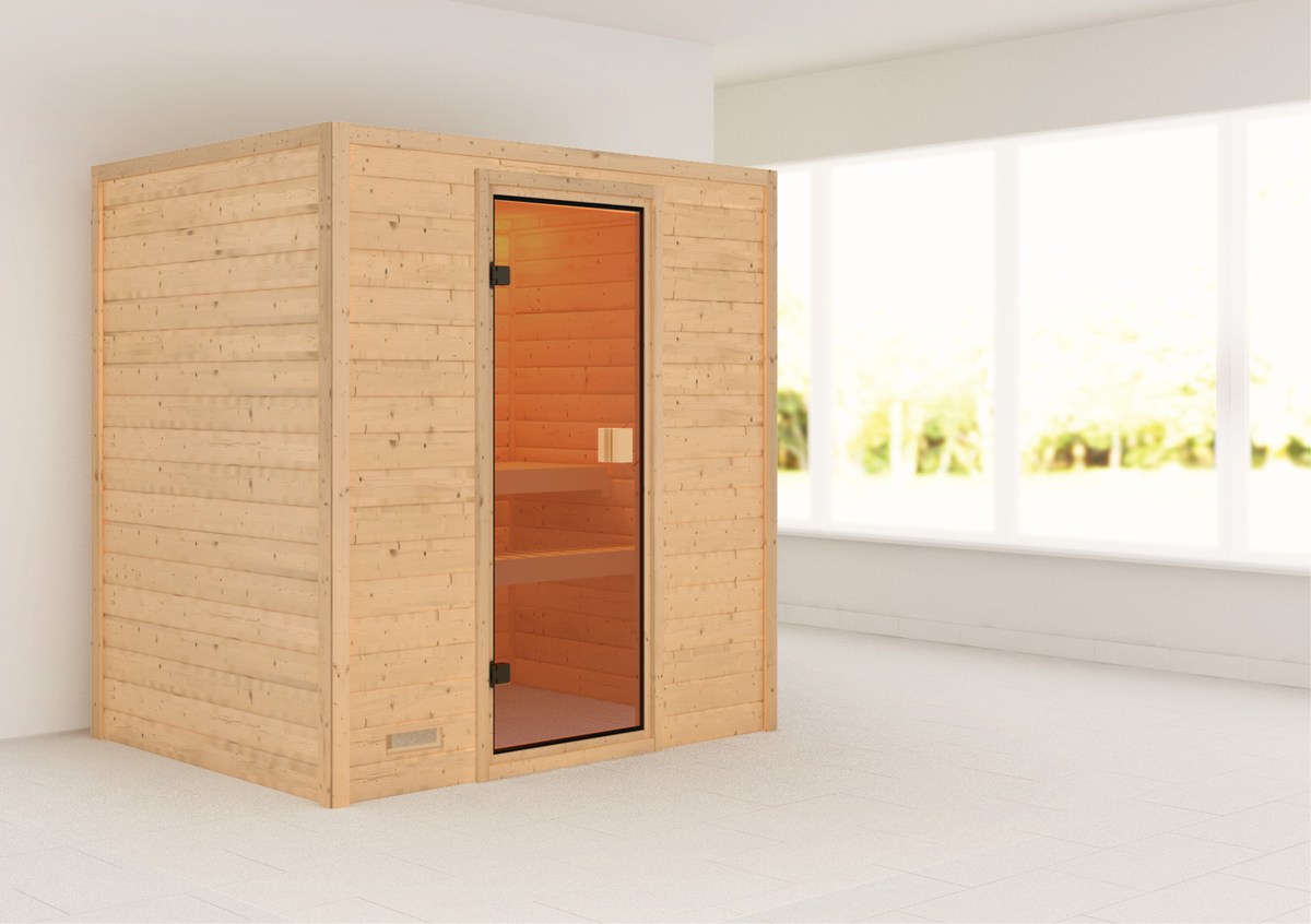 Aktionssauna Bergen 1 - 196x146 cm, 38 mm Massivholz|ohne Ofen