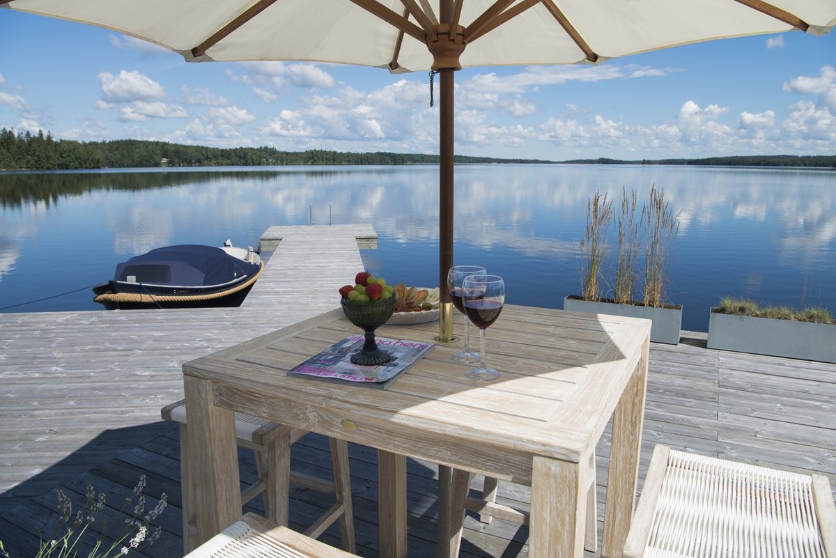 Wellington Bartisch Teak whitewashed, 90 x 90 x 106 cm
