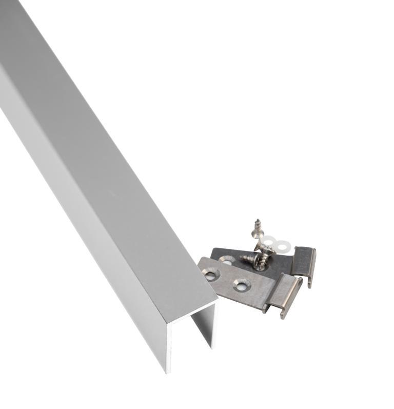Abdeckleiste für 2 cm starken Sichtschutz-Steckzaun, Aluminium U-Profil