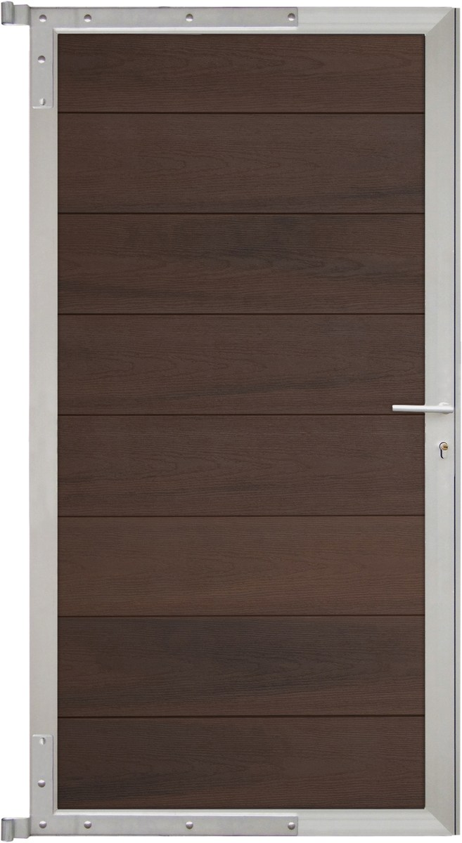 ÖLAND-Tor-Komplettset 90x175 cm BPC ipé/Alu silber