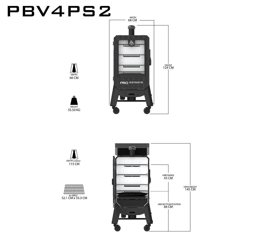 Pit Boss Pro Series V4P Vertikaler Holzpellet-Räucherofen