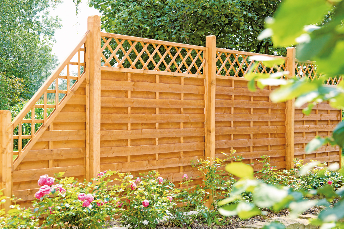 SUNLINE Sichtschutz mit Rankgitter, Kiefer/Fichte Pinie-farbig behandelt