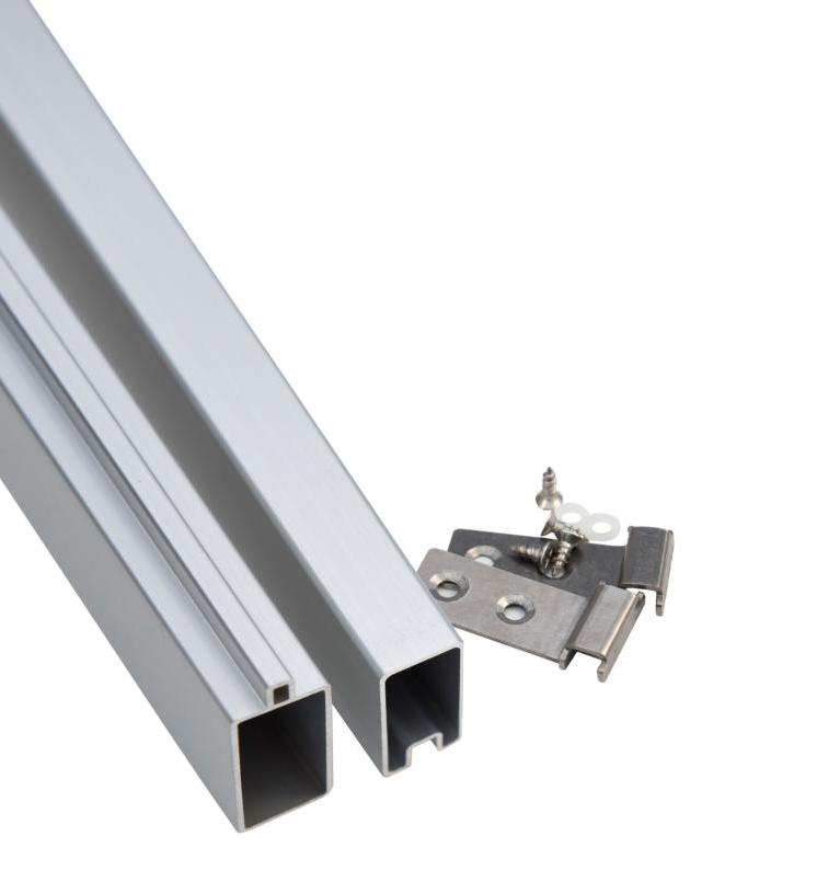 Start-/Abschluss-Set für SKÄR BPC-Steckzaunsystem, Alu silber