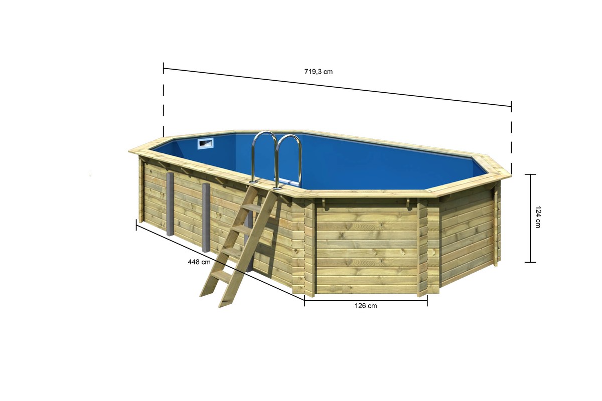 Karibu Pool Modell 5A Classic 400x700 cm, Holz kdi