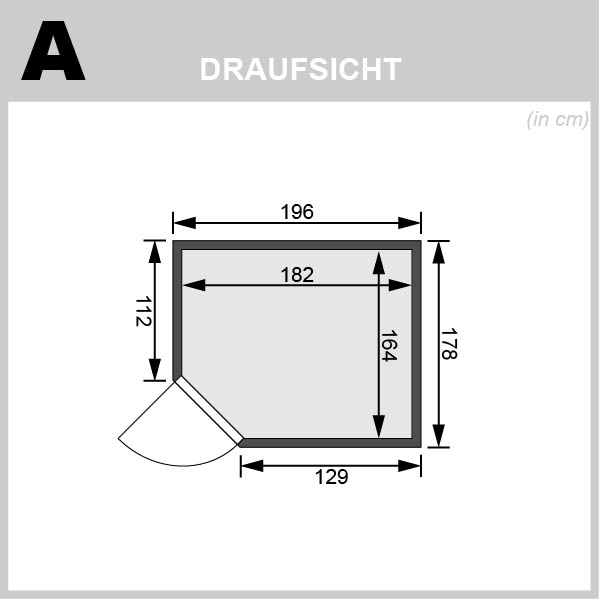 Karibu Sauna Bodo - 196 x 178 cm, 68 mm WOODfeeling, ohne Ofen
