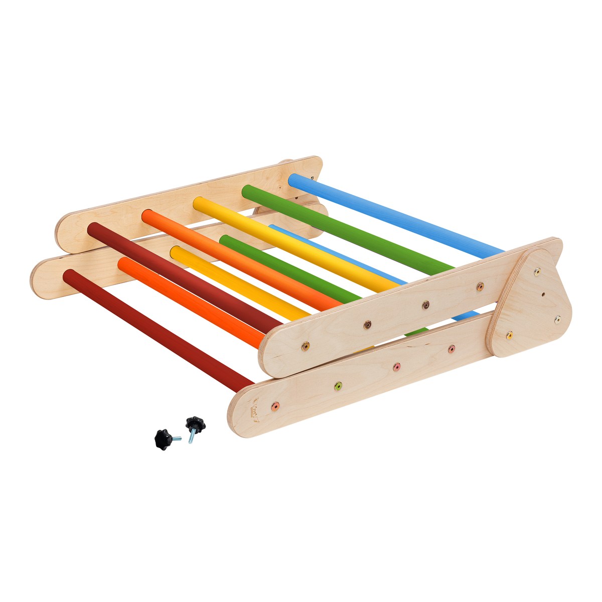 Kletterdreieck aus Holz - Regenbogen