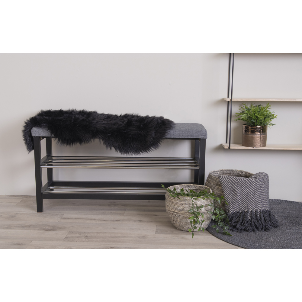 Künstliches Lammfell 50x85 cm in Schwarz