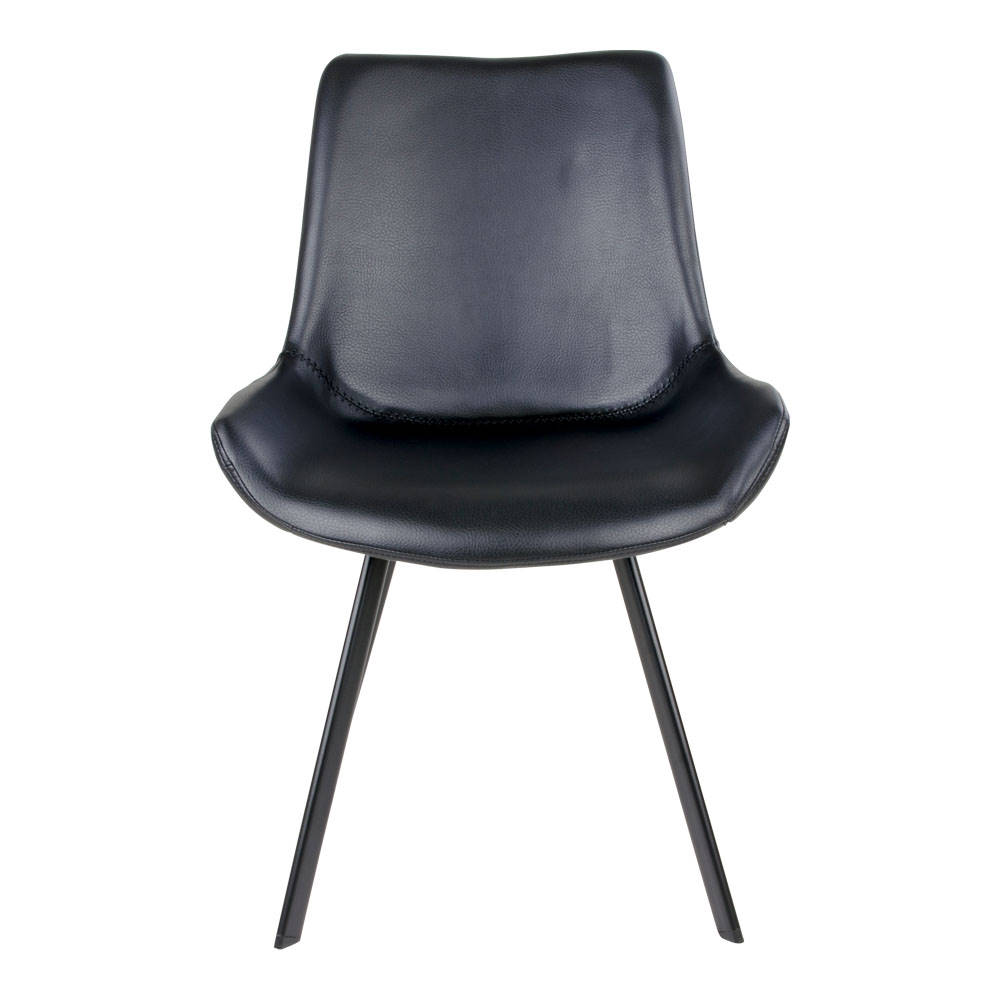 Esszimmerstuhl Kunstleder - Memphis, schwarz